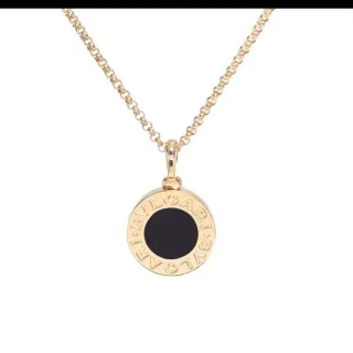 Bvlgari B.zero1 गोलाकार काला एनामेल सोने का हार