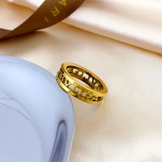 Bvlgari B.zero1 সোনার আংটি ডাবল-ব্যান্ড ওপেনওয়ার্ক লোগো