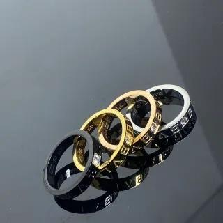 Bvlgari B.zero1 Rock Engraved Logo Stackable Rings
