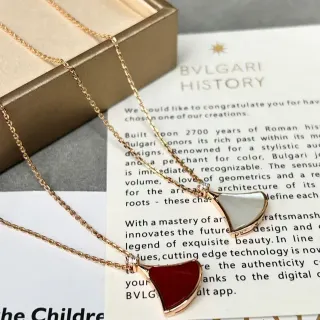 Bvlgari Divas’ Dream Fan-Shaped Enamel and Mother-of-Pearl Pendant Necklaces