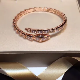 Bvlgari সোনা রূপা সাপের মতো কয়েল সংযুক্ত Tubogas-Style লিংক ব্রেসলেট