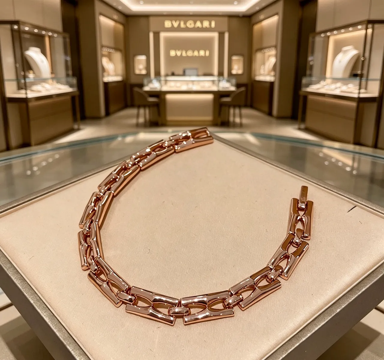 Bvlgari Parentesi Rose Gold Pulseira com elos articulados 3