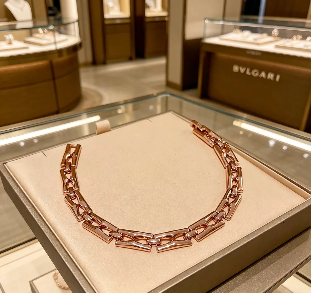 Bvlgari Parentesi Rose Gold Pulseira com elos articulados 6