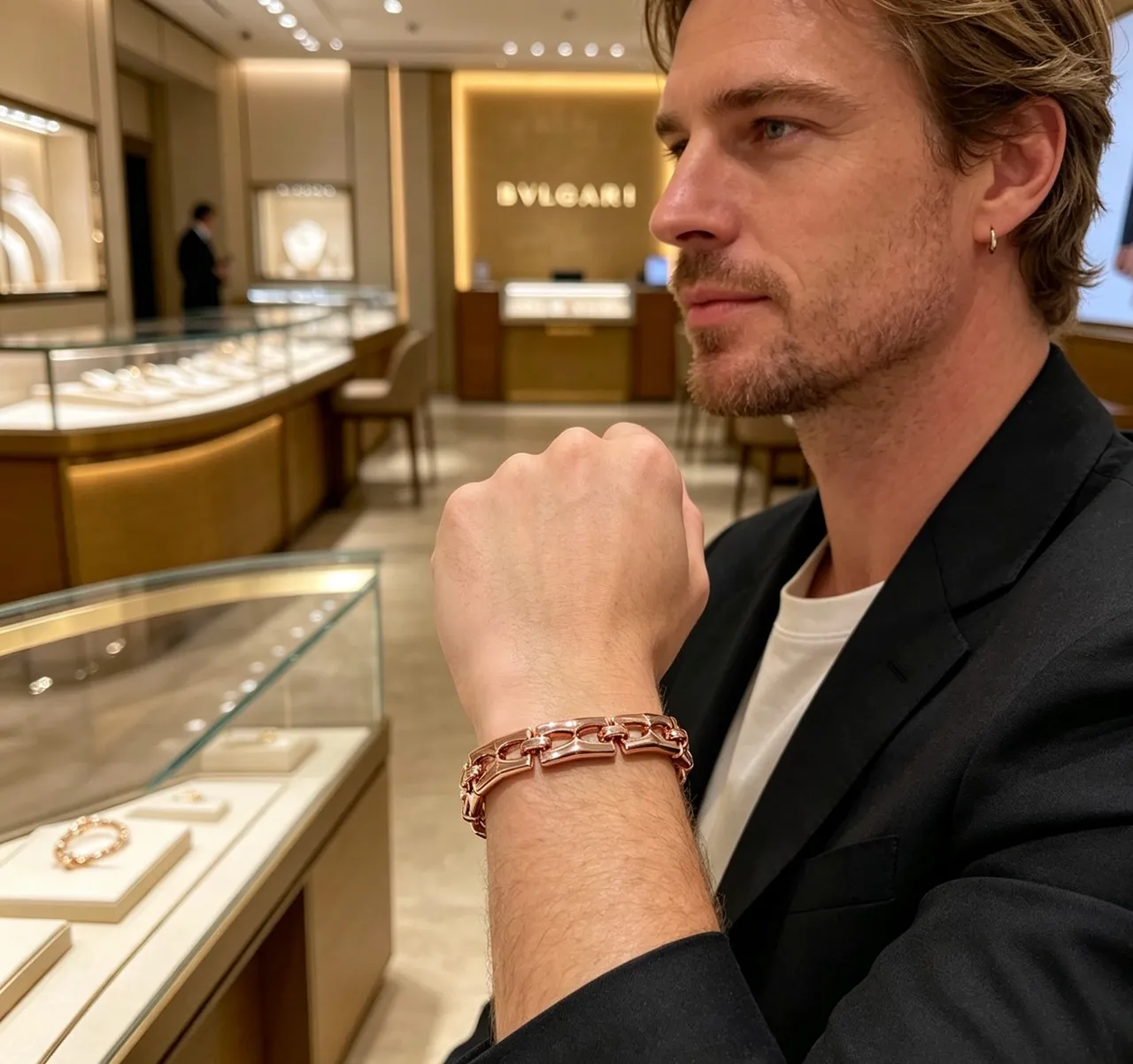 Bvlgari Parentesi Rose Gold Pulseira com elos articulados 8