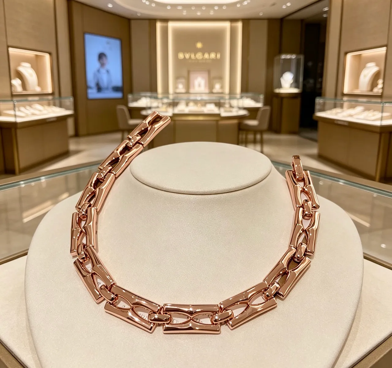 Bvlgari Parentesi Rose Gold Pulseira com elos articulados 9