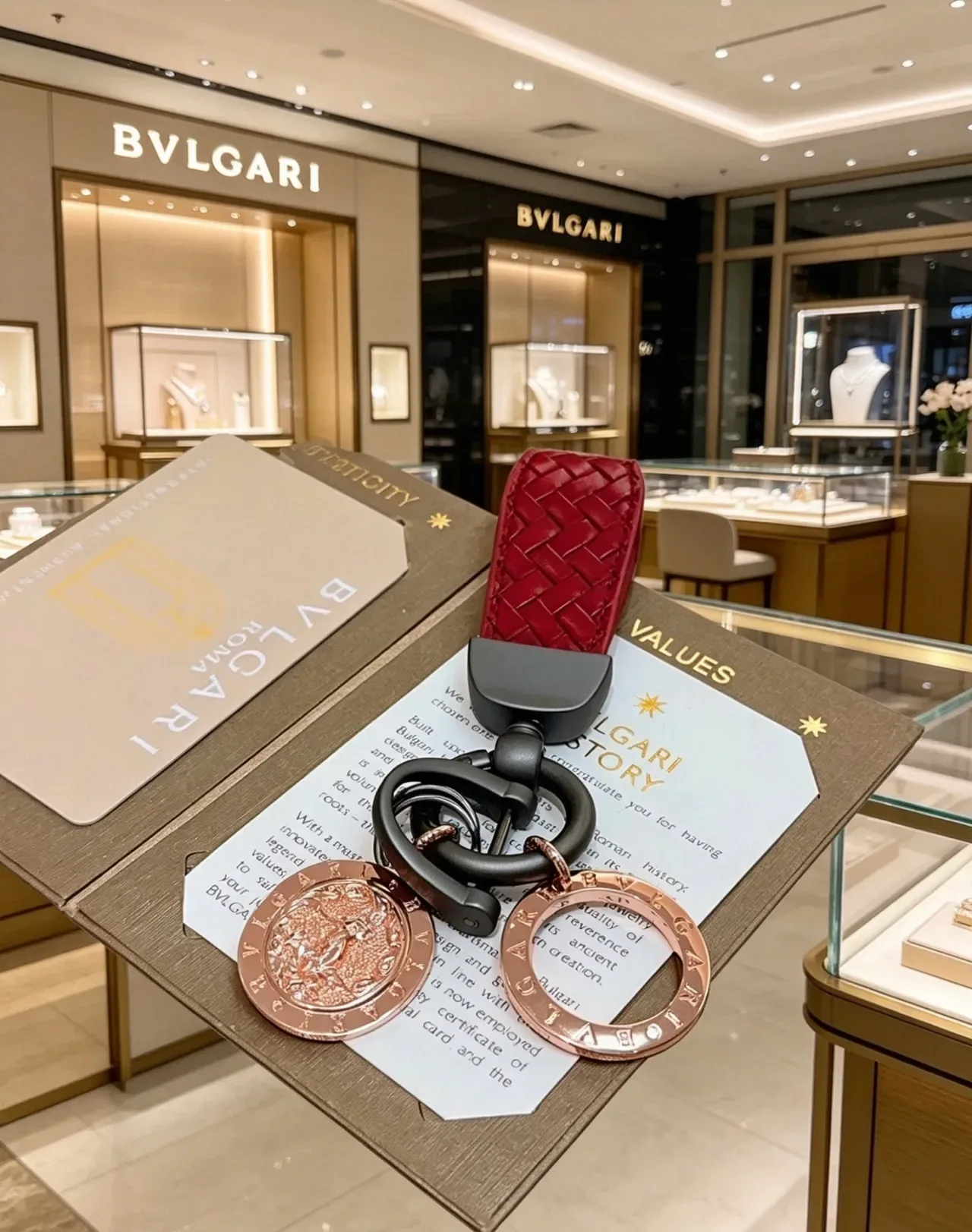 Bvlgari Bracelet Or Rose Cuir Tressé Charms Monnaies 5