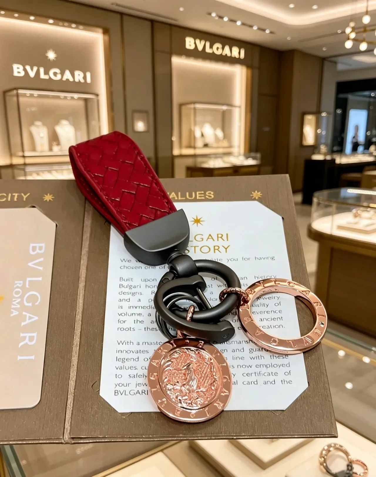Bvlgari Bracelet Or Rose Cuir Tressé Charms Monnaies 6