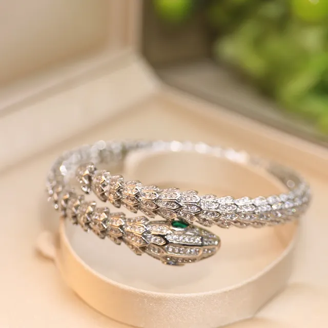 Bvlgari Serpenti Pavé-Set Coiled Snake Bracelet 5
