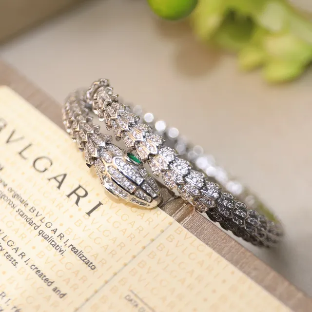 Bvlgari Serpenti Pavé-Set Coiled Snake Bracelet 8