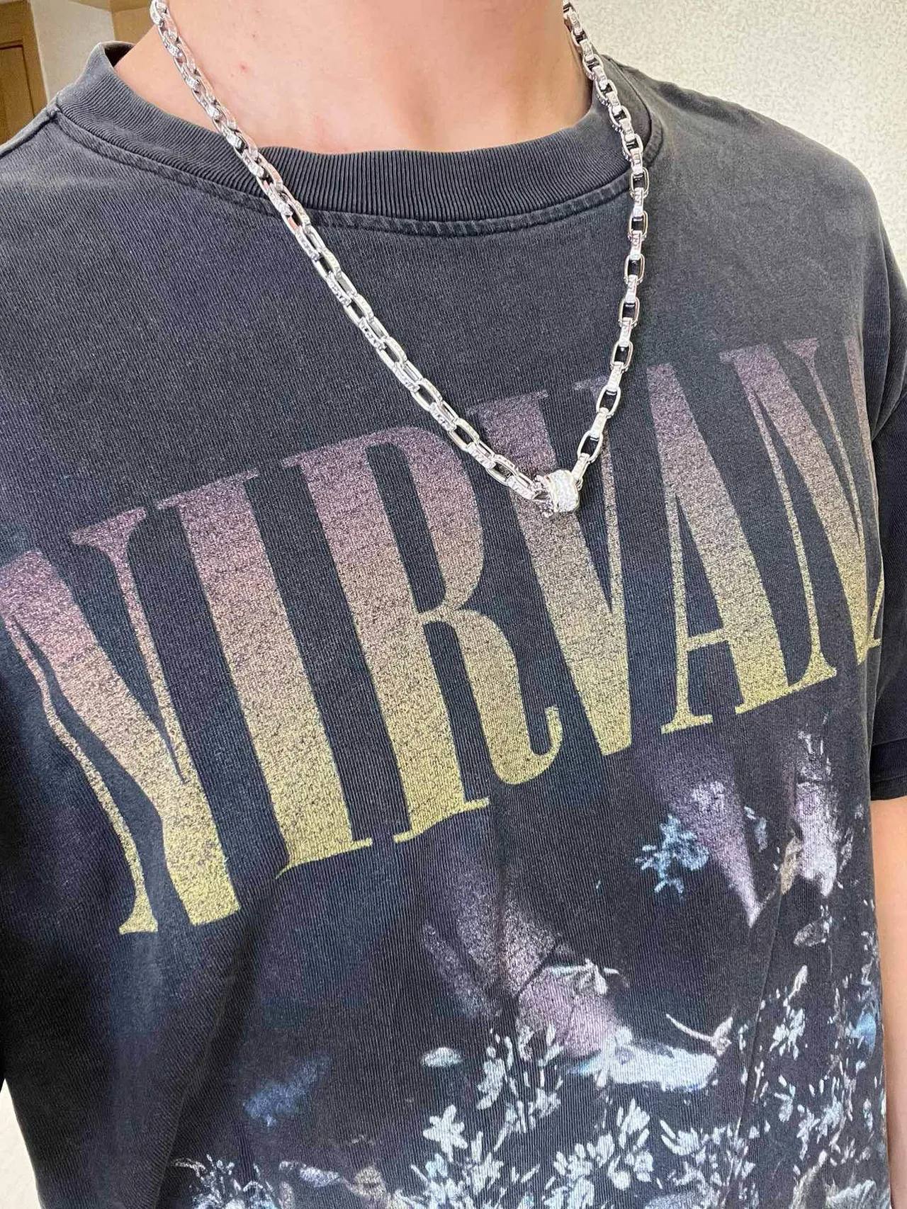 Bvlgari Corrente de Prata e Ouro com Pavé de Diamantes Enlaces Geométricos Articulados Colar 5