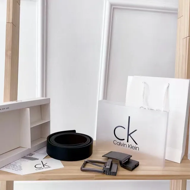 Calvin Klein Ensemble Ceinture et Boucle Ceinture en Cuir Noir 10