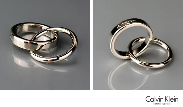 Calvin Klein Interlock Polished Silver-Tone Interlocking Rings 3