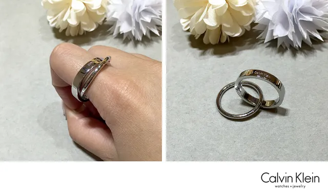 Calvin Klein Interlock Polished Silver-Tone Interlocking Rings 4