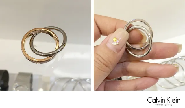 Calvin Klein Interlock Polished Silver-Tone Interlocking Rings 5