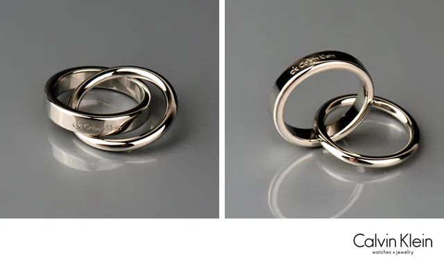 Calvin Klein Interlock Polished Silver-Tone Interlocking Rings 8