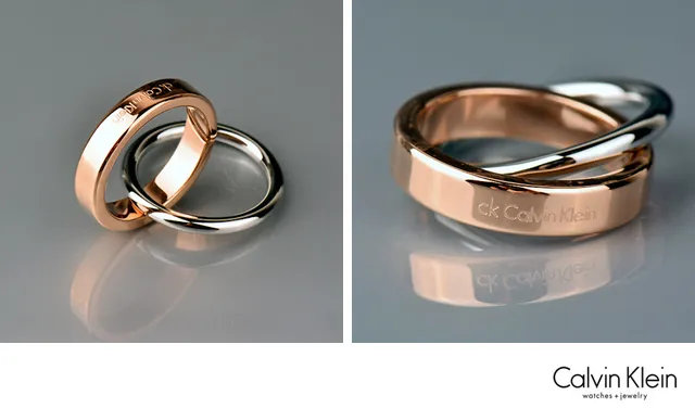 Calvin Klein Interlock Polished Silver-Tone Interlocking Rings 9