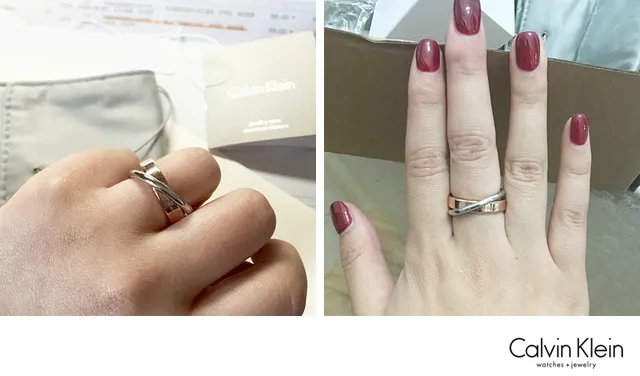 Calvin Klein Interlock Polished Silver-Tone Interlocking Rings 11