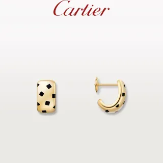 Cartier Gold-Tone and Black Geometric Asymmetrical Earrings