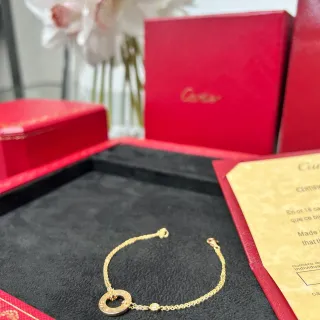 Cartier Juste un Clou Gold Black Chain Link Open Circular Motif Bracelet