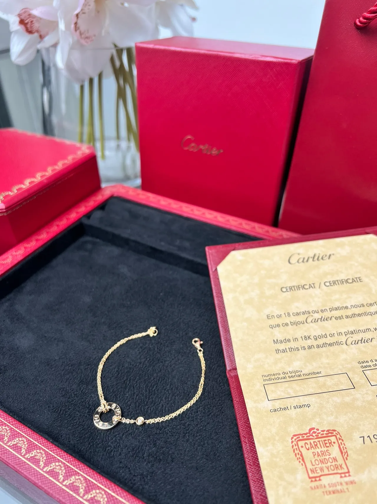 Cartier Juste un Clou Chaîne Or Noir Maillon Ouvert Motif Circulaire Bracelet 6