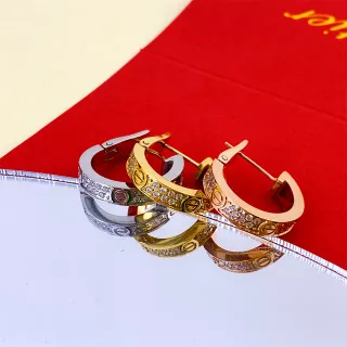 Cartier Juste un Clou ذهبي فضي هنجد هوب بافيه سيت أقراط