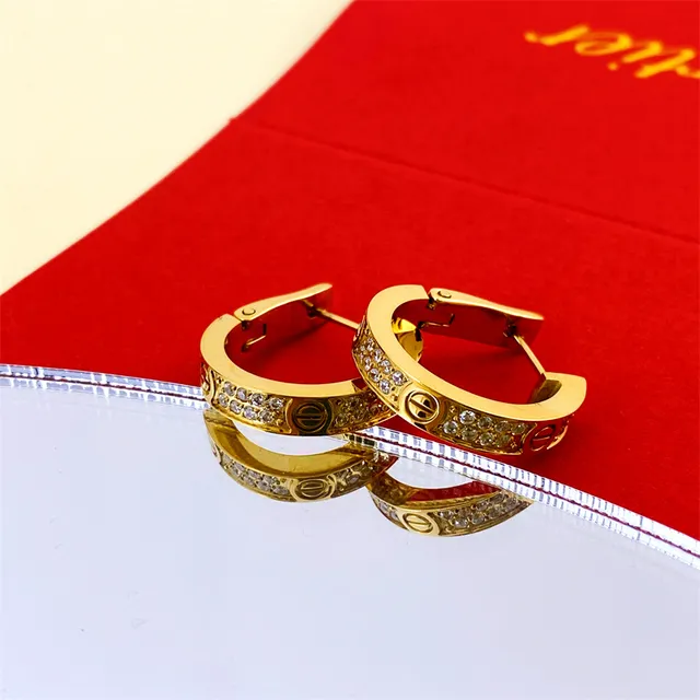 Cartier Juste un Clou Boucles d'oreilles en or et argent à charnière pavé-set 4