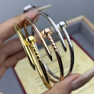 Cartier Juste un Clou Gold Silver Open Bangle Nail-Motif Bracelet