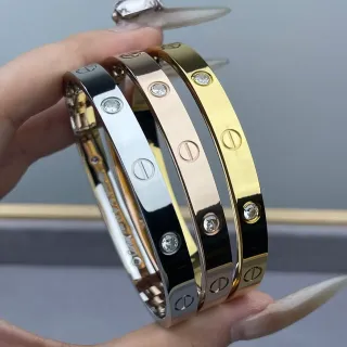 Cartier Love Bracelet Silver Rose Gold Yellow Gold Black PVD Metal Bracelets