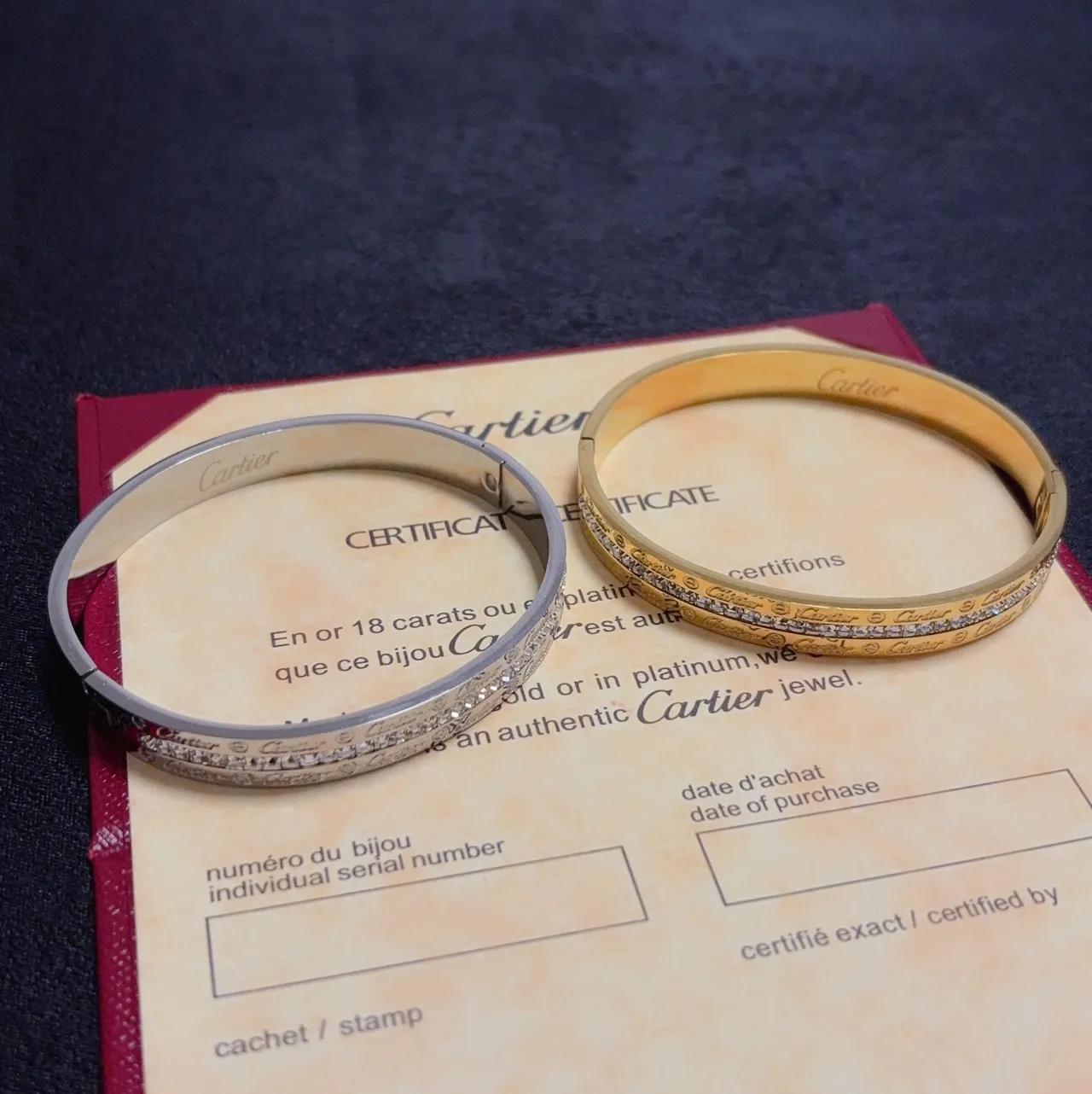 Cartier Love Or Argent Pavé-Set Screw-Motif Bracelet 7