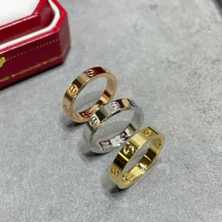 Cartier Love anillo con motivo de tornillo en acabado pulido de oro y plata