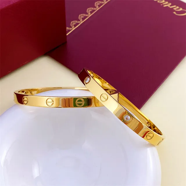Cartier Love সোনা রূপা স্ক্রू-মোটিফ পালিশড মেটাল ব্রেসলেট 2