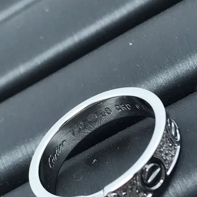 خاتم Cartier Love فضي وذهبي Pavé Diamond حجر مركزي 3