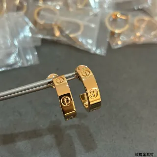 Cartier Love Rose Gold Hinged Screw Motif Earrings