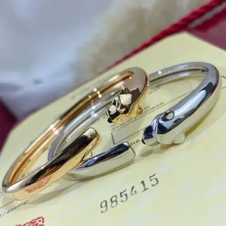Cartier Panthère Gold Silver Open Bangle Panther Head Terminals Bracelet