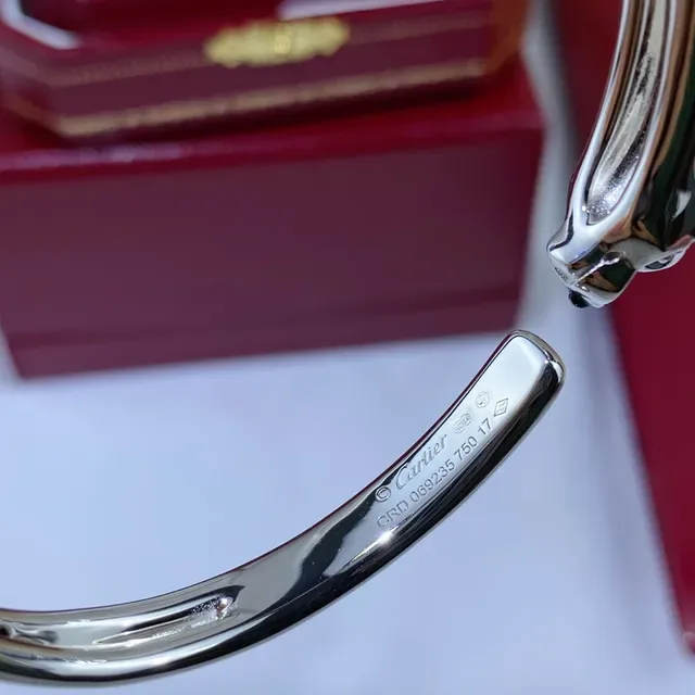 Cartier Panthère Bracelet Ouvert Or Argent Tête de Panthère Terminaux 6