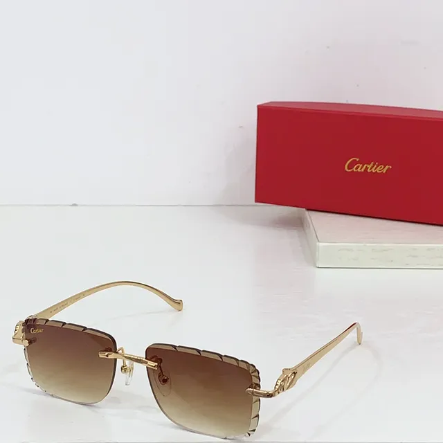Cartier Panthère Lunettes de soleil sans bordure Violette dégradée 4