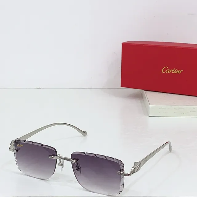Cartier Panthère Lunettes de soleil sans bordure Violette dégradée 5