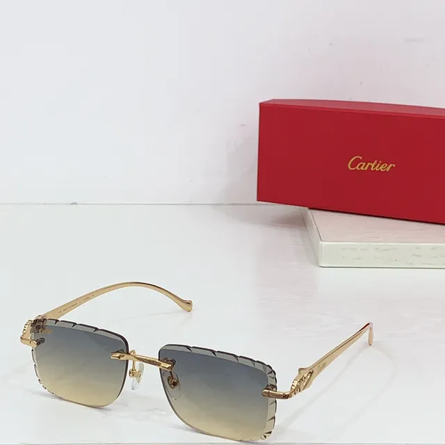 Cartier Panthère Lunettes de soleil sans bordure Violette dégradée 6