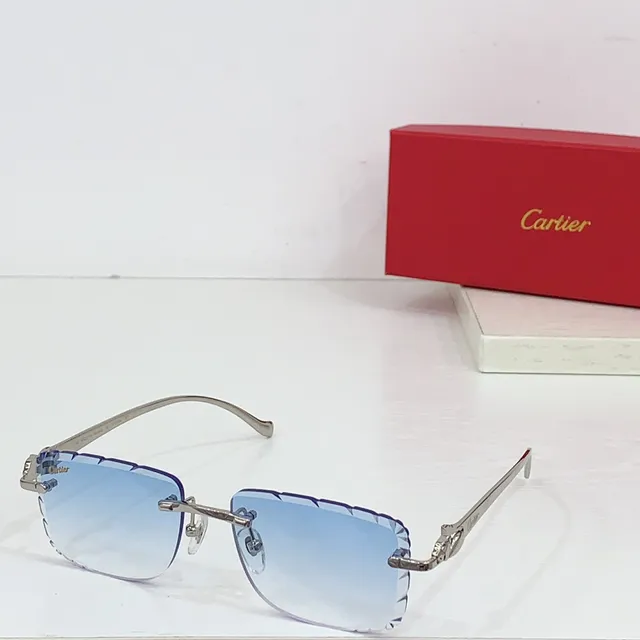 Cartier Panthère Lunettes de soleil sans bordure Violette dégradée 9