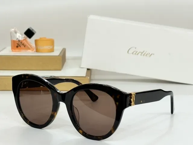 Cartier Panthère-Style Teal Acetate Cat-Eye Sunglasses 7