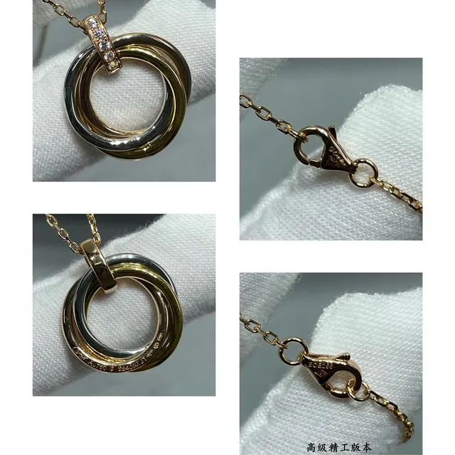 قلادة Cartier Trinity Tricolor ذهب وماس 1