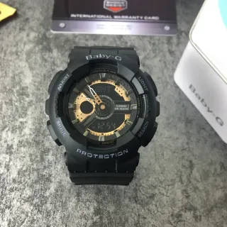 Casio Baby-G Noir Doré Construction Résine Robuste Affichage Analogue-Digital Hybride Montre