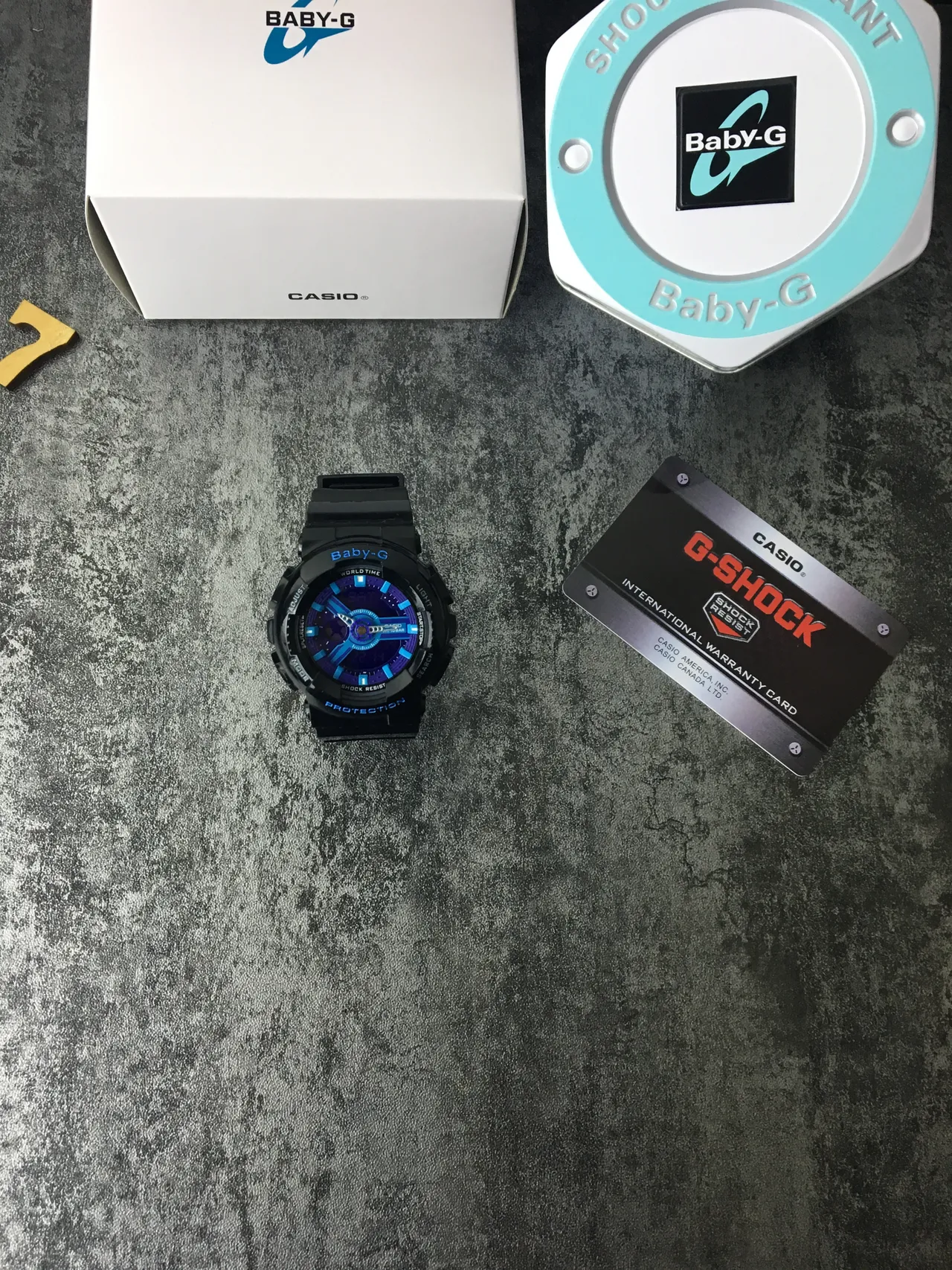 Casio Baby-G GA-110 Preto e Azul Analógico-Digital Híbrido Relógio com Case de Resina e Banda 2