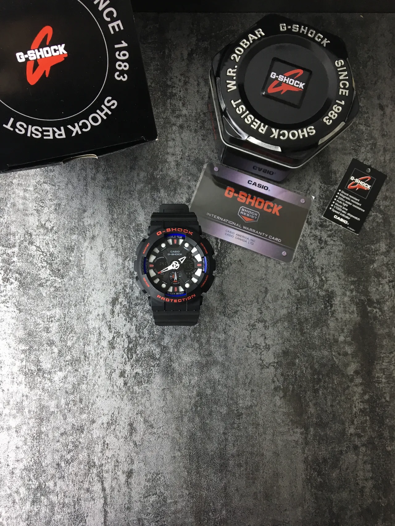 Casio G-Shock GA-100 Noir Orange Bleu Montre Sport 2