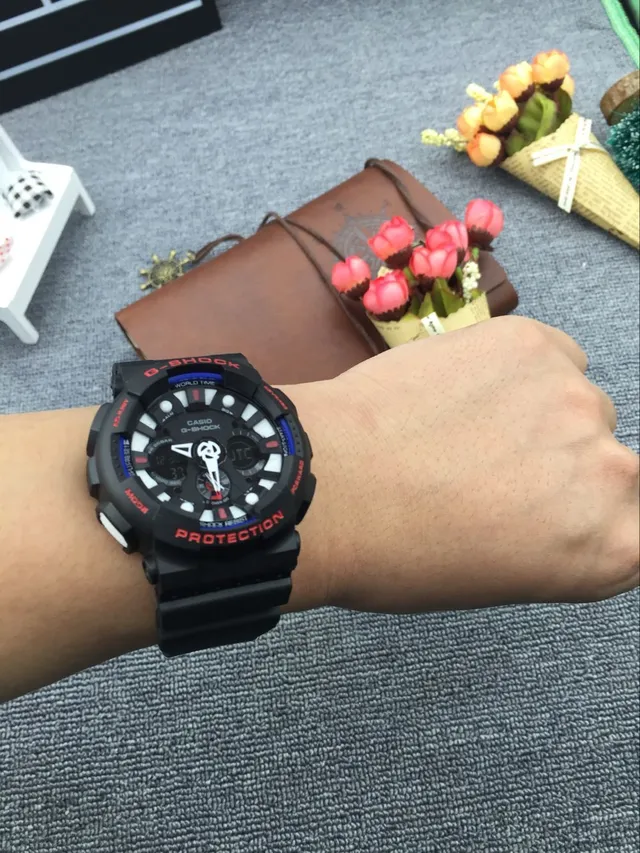 Casio G-Shock GA-100 Noir Orange Bleu Montre Sport 6