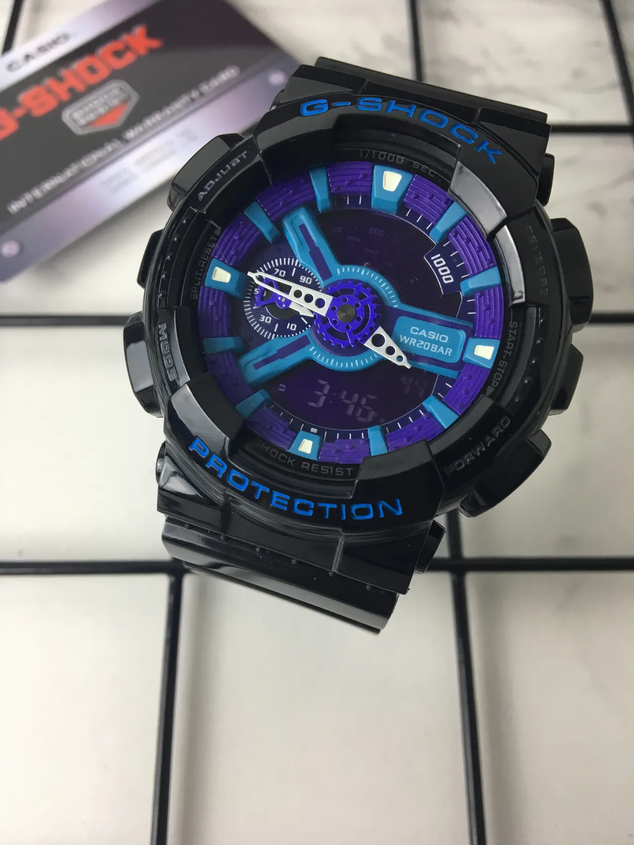 Casio G-Shock GA-100 Noir Violet Cyan Montre Sport 2