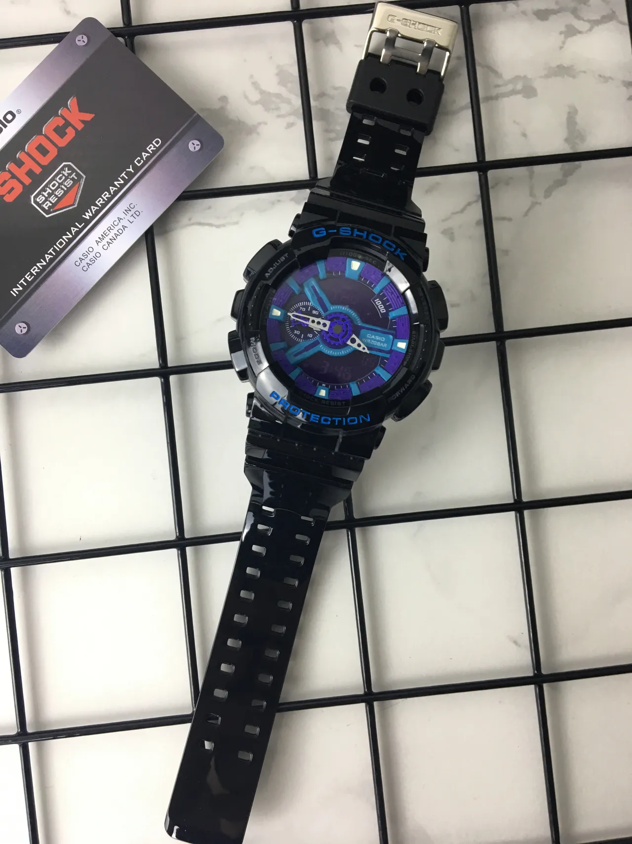 Casio G-Shock GA-100 Noir Violet Cyan Montre Sport 6