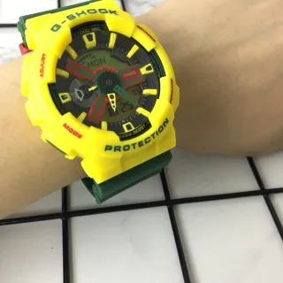 Casio G-Shock GA-100 Amarillo y Verde Reloj Deportivo