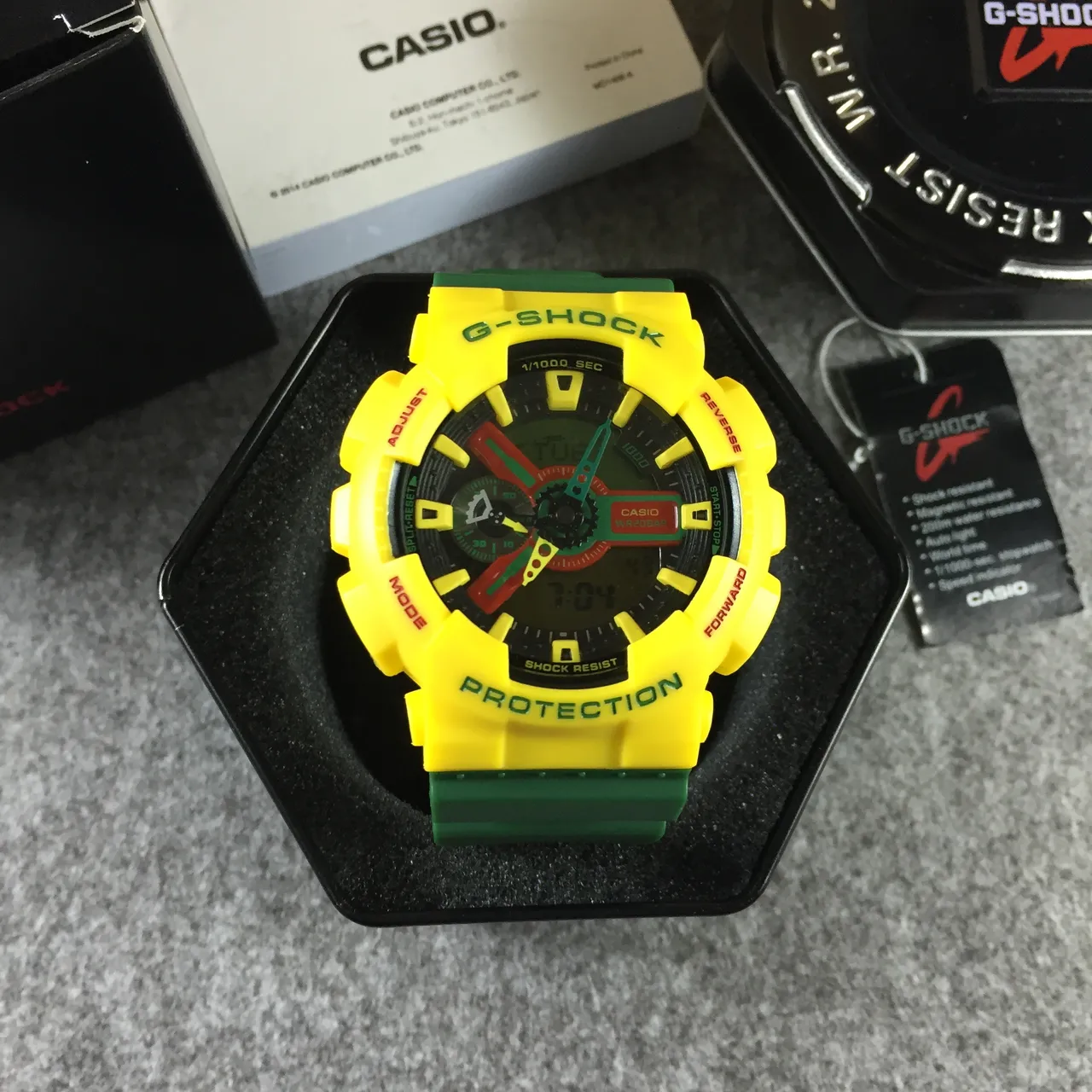Casio G-Shock GA-100 Jaune et Vert Montre Sport 13