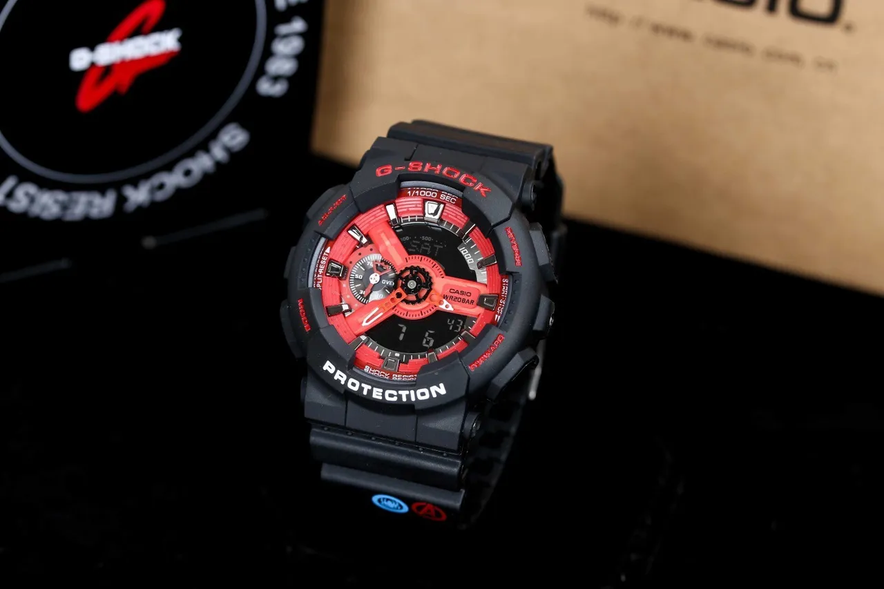 Casio G-Shock GA-110 Red Black Sports Watch 2